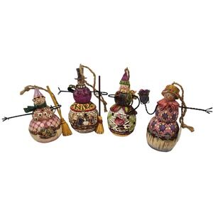 Jim Shore Heartwood Creek Snowman Ornaments Set of 4 Folk Art Christmas Festive